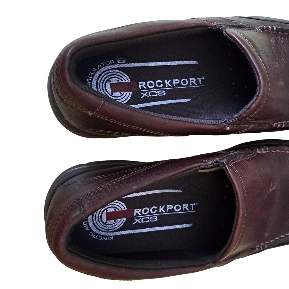 Rockport XCS Kinetic Air‎ Circulator Mens Brown Leather Loafers Size 8.5 M
